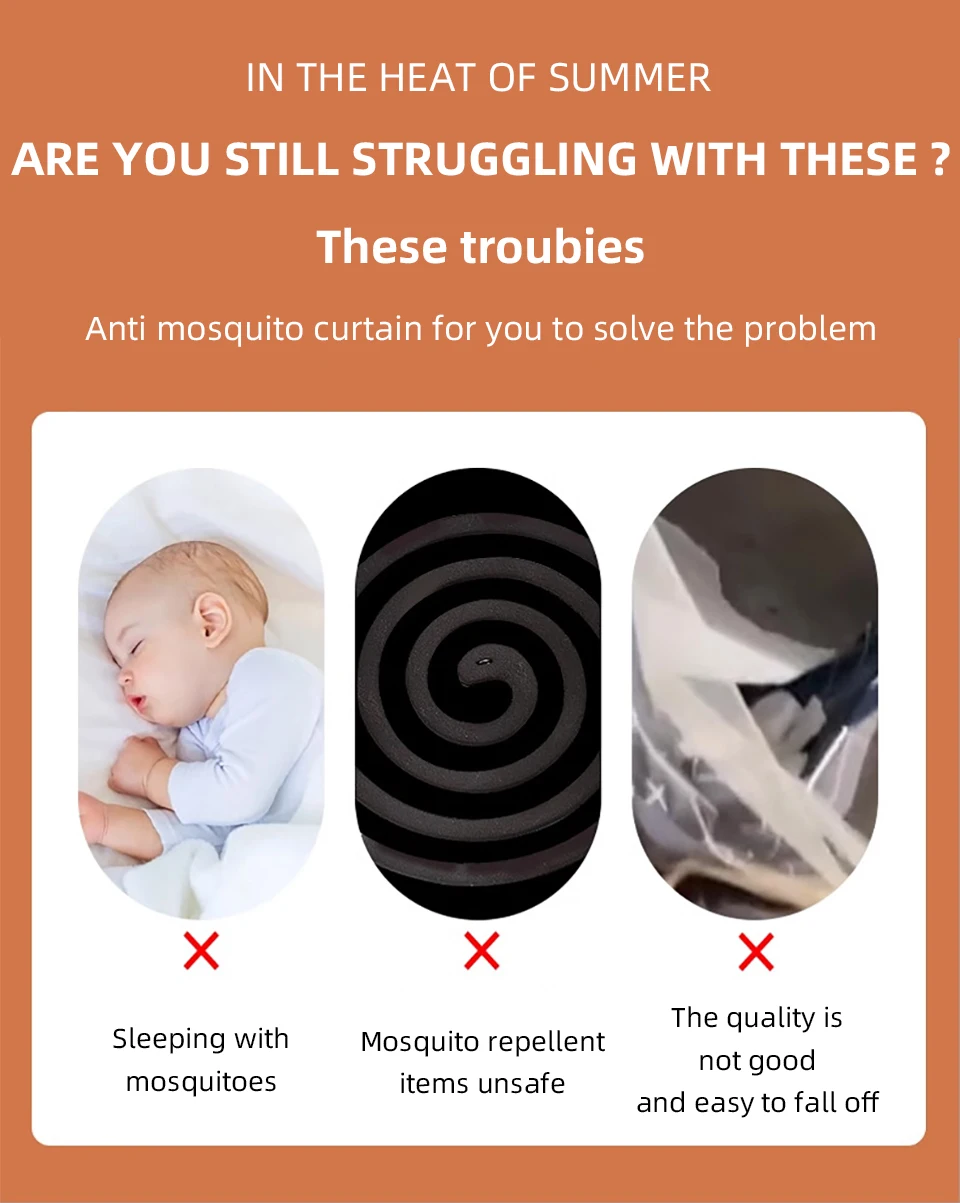 Rideau anti-moustiques 90x210 cm