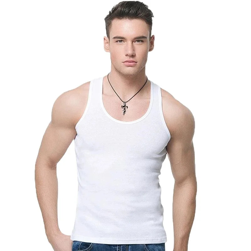 3 Débardeur Homme Blanc Coton