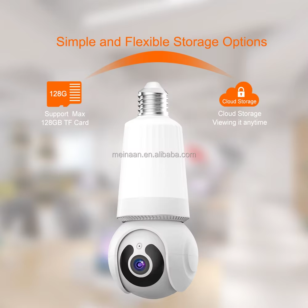 Caméra de Sécurité PTZ V380 Pro – Double Objectif, Ampoule WiFi 360°