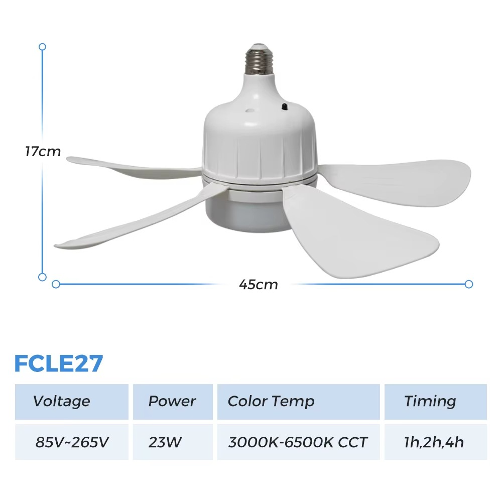 Ventilateur de Plafond Portable à LED E27