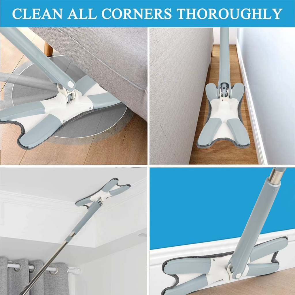 Balai Plat Microfibre 40 cm à Tige Rétractable