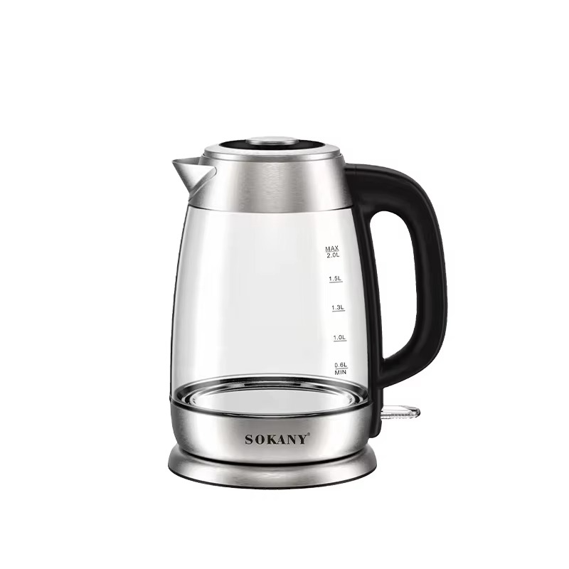 Bouilloire Électrique Sokany 2L – Verre Transparent