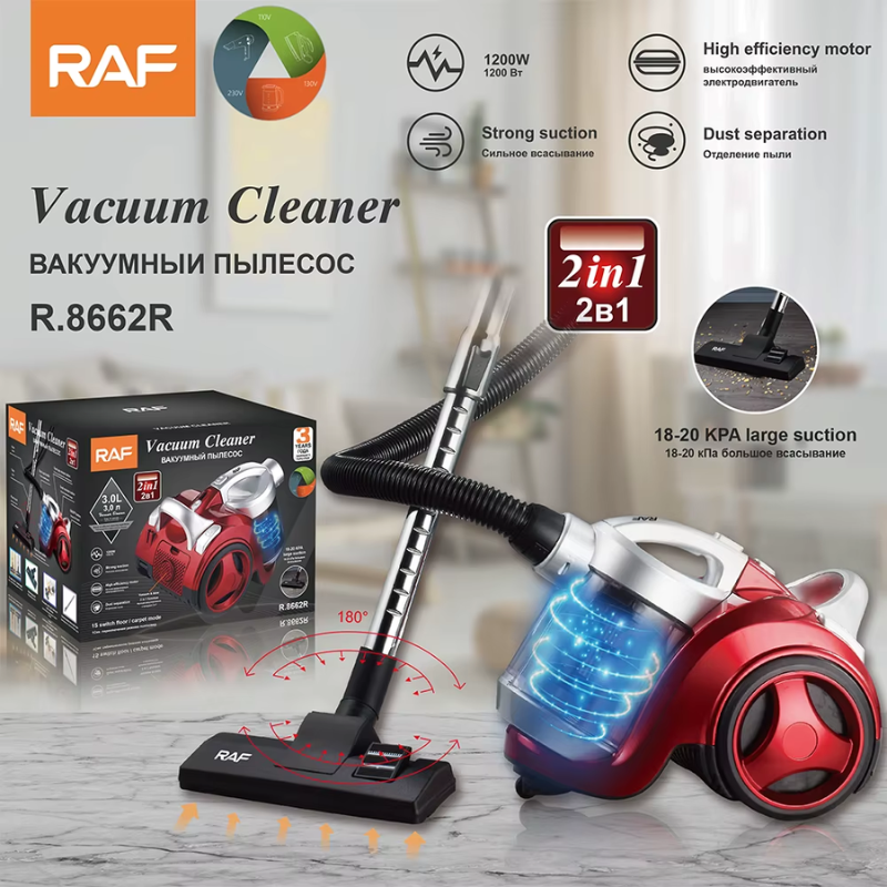 Aspirateur traîneau compact sans sac RAF 2 en 1