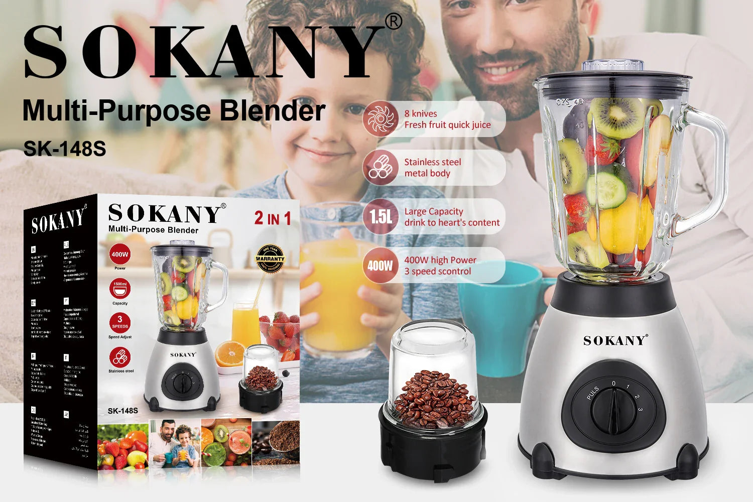 Blender Portable Sokany 148
