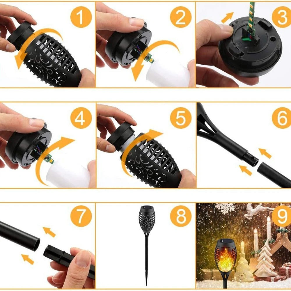 Borne solaire flamme